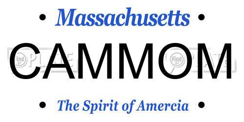 CAMMOM Massachusetts License Plate