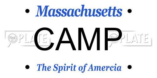 CAMP Massachusetts License Plate
