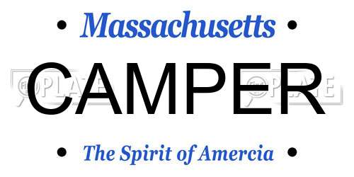 CAMPER Massachusetts License Plate