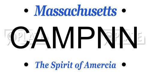CAMPNN Massachusetts License Plate