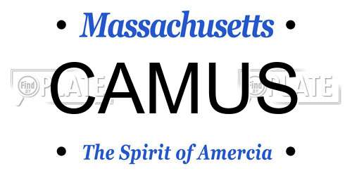 CAMUS Massachusetts License Plate