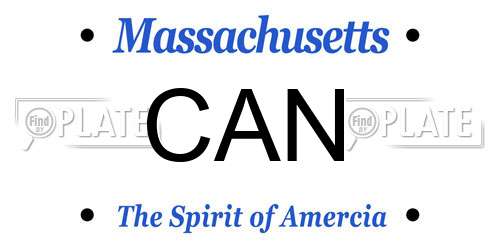 CAN Massachusetts License Plate