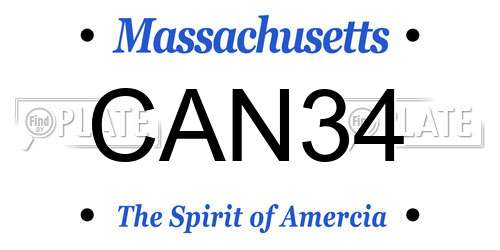 CAN34 Massachusetts License Plate