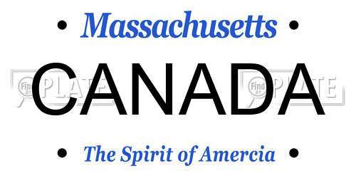 CANADA Massachusetts License Plate
