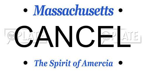 CANCEL Massachusetts License Plate