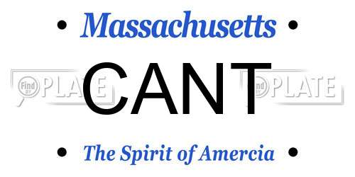 CANT Massachusetts License Plate