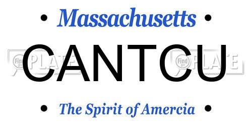 CANTCU Massachusetts License Plate