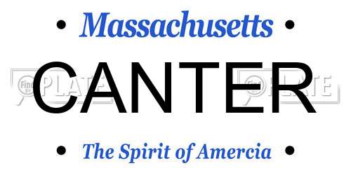 CANTER Massachusetts License Plate