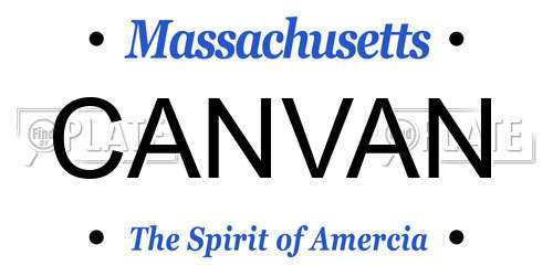 CANVAN Massachusetts License Plate