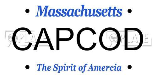 CAPCOD Massachusetts License Plate