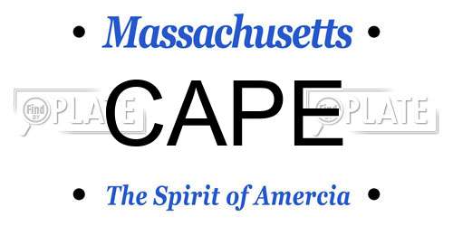 CAPE Massachusetts License Plate