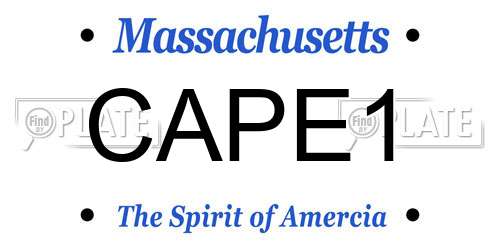 CAPE1 Massachusetts License Plate
