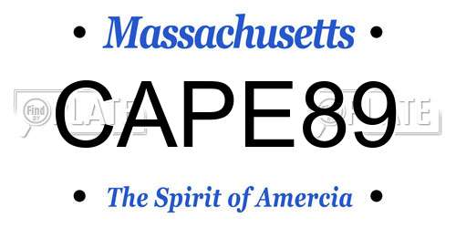 CAPE89 Massachusetts License Plate