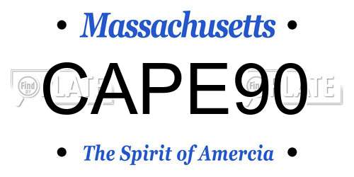 CAPE90 Massachusetts License Plate