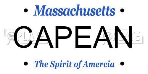 CAPEAN Massachusetts License Plate