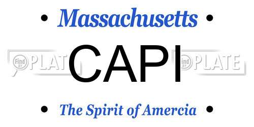 CAPI Massachusetts License Plate