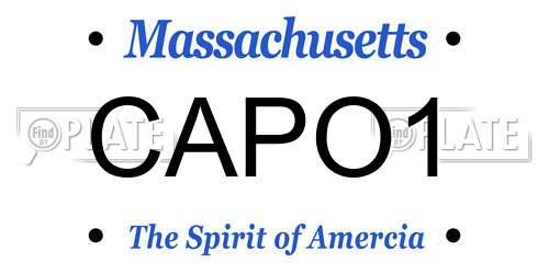 CAPO1 Massachusetts License Plate