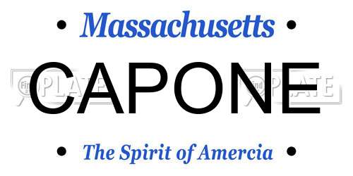 CAPONE Massachusetts License Plate