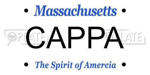 CAPPA Massachusetts License Plate
