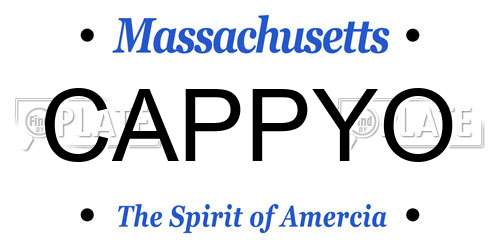 CAPPYO Massachusetts License Plate