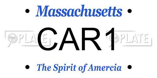 CAR1 Massachusetts License Plate