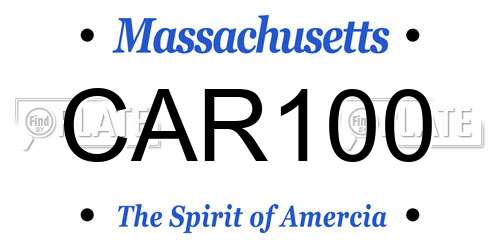 CAR100 Massachusetts License Plate