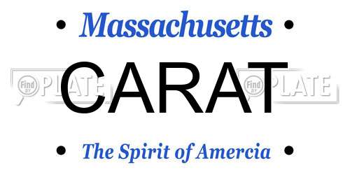 CARAT Massachusetts License Plate