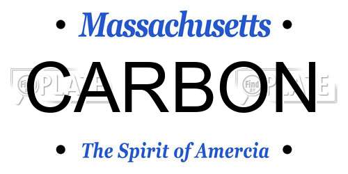 CARBON Massachusetts License Plate