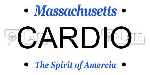 CARDIO Massachusetts License Plate
