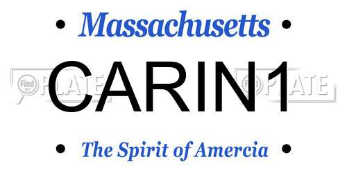 CARIN1 Massachusetts License Plate