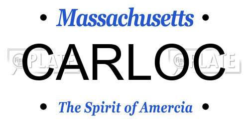 CARLOC Massachusetts License Plate