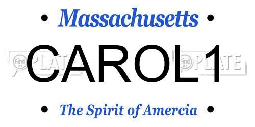 CAROL1 Massachusetts License Plate