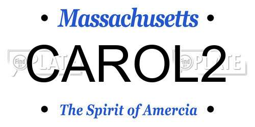 CAROL2 Massachusetts License Plate