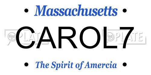 CAROL7 Massachusetts License Plate