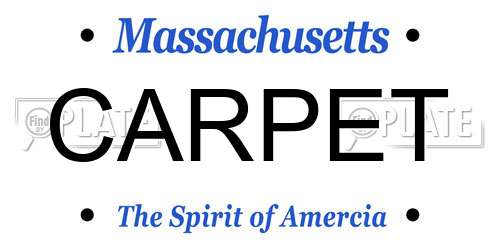 CARPET Massachusetts License Plate