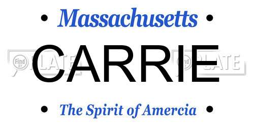 CARRIE Massachusetts License Plate
