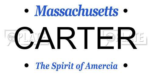 CARTER Massachusetts License Plate