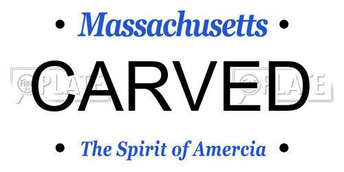 CARVED Massachusetts License Plate