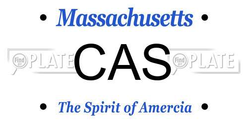 CAS Massachusetts License Plate