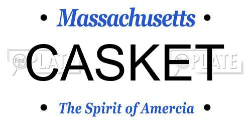 CASKET Massachusetts License Plate