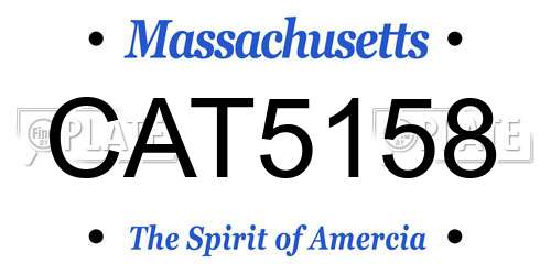 CAT5158 Massachusetts License Plate