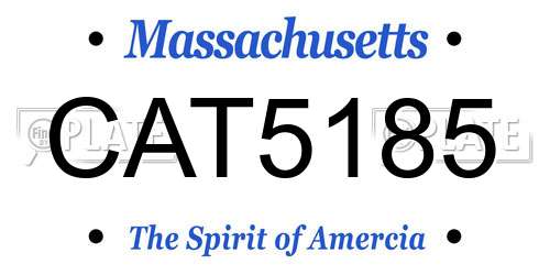 CAT5185 Massachusetts License Plate