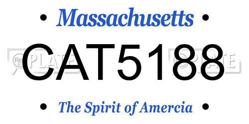 CAT5188 Massachusetts License Plate