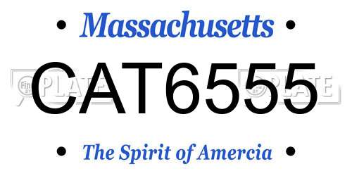 CAT6555 Massachusetts License Plate