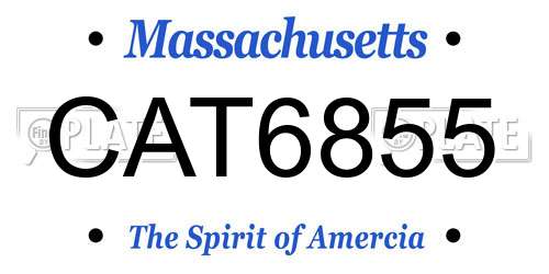 CAT6855 Massachusetts License Plate