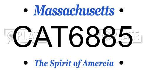 CAT6885 Massachusetts License Plate