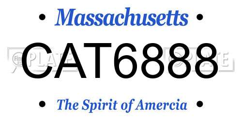 CAT6888 Massachusetts License Plate