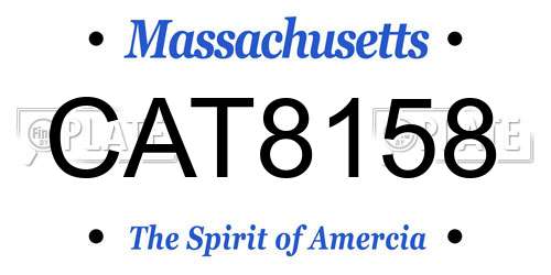 CAT8158 Massachusetts License Plate