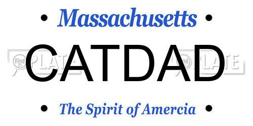 CATDAD Massachusetts License Plate