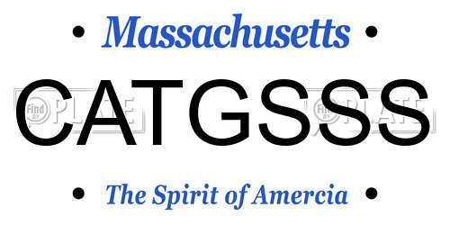 CATGSSS Massachusetts License Plate